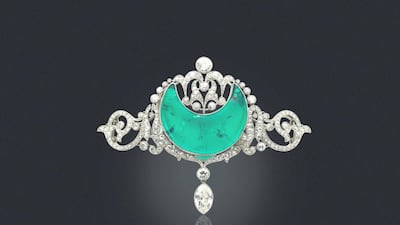 Emerald and diamond brooch, gifted by Maharaja Jagjit Singh of Kapurthala to his bride, the flamenco dancer Anita Delgado. Photo: Christie's