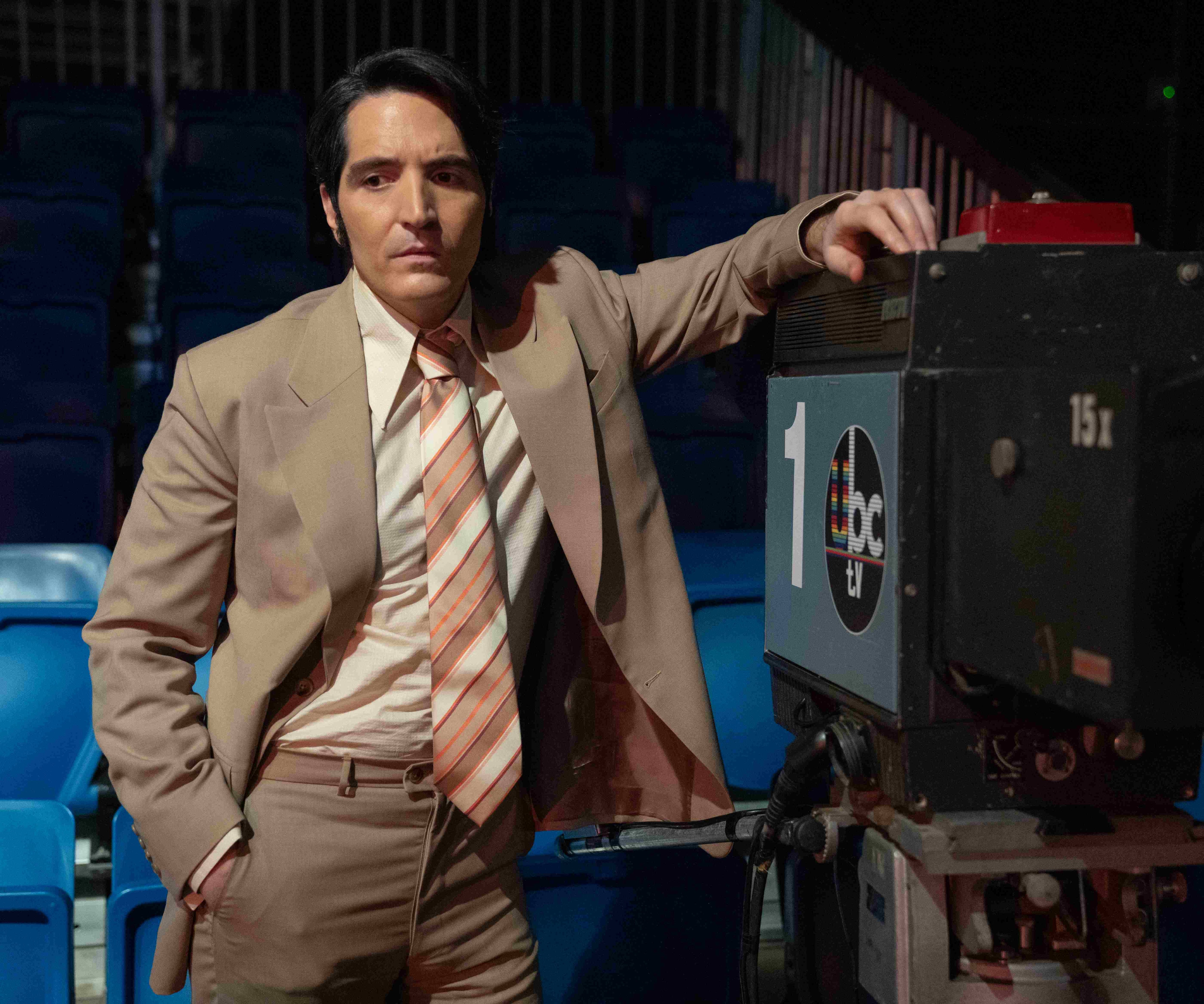 David Dastmalchian led the cast of Late Night with the Devil, a period film that is ostensibly a lost episode of an old television show. Photo: Image Nation