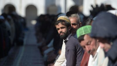 Rozi Khan offers Friday prayers at a mosque in Rawalpindi. AFP