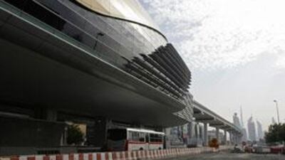 Al Karama station, one of seven that will be ready for Dubai Metro passengers in April.