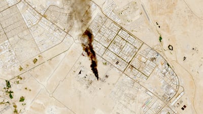 Smoke rises from a Saudi Aramco refinery after an attack by the Houthi rebels in Yemen, on October 3. Reuters