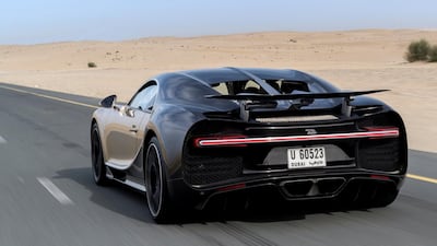 Its mid-mounted engine is quad-turbocharged. Bugatti Automobiles SAS