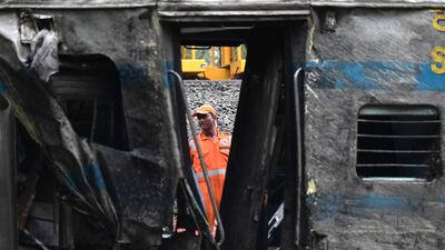 A damaged carriage at the crash site. AFP
