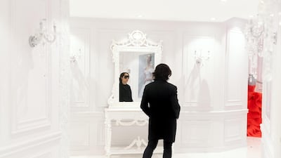 Michael Cinco in his Dubai Design District atelier. The Filipino designer has dressed some of the world's most glittering names, so famous they can be described in a single word: Beyonce, Kylie, Gaga. All photos: Reem Mohammed / The National