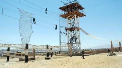 Syrian government forces perform military manoeuvres in an unknown location.