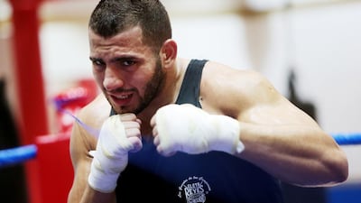 Abdul Kabbani trains for the Thursday Night Fights event at Round 10 Boxing Club in the Al Quoz area of Dubai. Christopher Pike / The National
