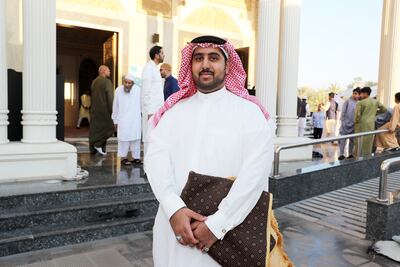 Ali Ansari after Eid Al Fitr prayers at Al Farooq Omar Bin Al Khattab Mosque in Dubai. Pawan Singh / The National