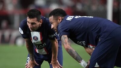 Lionel Messi and Neymar plot their next move. Getty