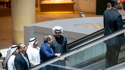 Sheikh Mohamed and Mr El Sisi at Yas Mall