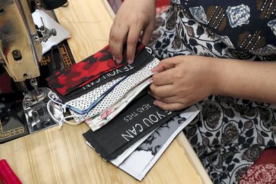 Tripti Purewal's three layer masks. Pawan Singh / The National