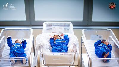 As part of the campaign, parents were given baby astronaut suits for their newborns on February 9.