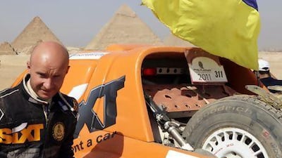 Ukranian rally driver Vadym Nesterchuk of the Sixt Ukraine Team was found dead earlier this week in the Liwa Oasis in Abu Dhabi, UAE. Andre Pain / EPA