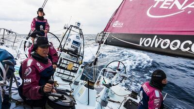 Team SCA have opted to take the opposite route to the majority if the fleet with the plan of encountering stronger winds. Anna-Lena Elled / Getty