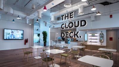 The Cloud Deck features the Drop Coffee cafe where workers can go for a break.