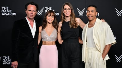 Walton Goggins, Purnell, Geneva Robertson-Dworet and Aaron Moten attend The Game Awards. AFP