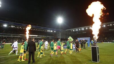 Football Soccer - Norwich City v Chelsea - Barclays Premier League - Carrow Road - 1/3/16The players enter the pitch before the gameAction Images via Reuters / Peter CziborraLivepicEDITORIAL USE ONLY. No use with unauthorized audio, video, data, fixture lists, club/league logos or "live" services. Online in-match use limited to 45 images, no video emulation. No use in betting, games or single club/league/player publications. Please contact your account representative for further details.