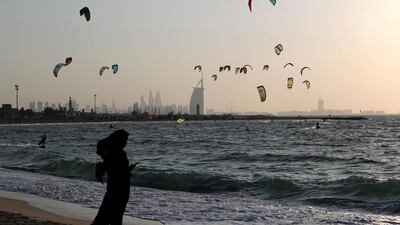Kite Beach at sunset, with a beautifully framed Burj Al Arab, offers a picture-perfect backdrop to a lazy day by the coast Chris Whiteoak / The National