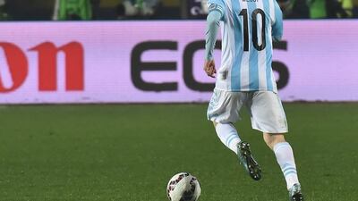 Argentina's Lionel Messi controls the ball during his side's Copa America semi-final win over Paraguay on Tuesday. Nelson Almeida / AFP / June 30, 2015