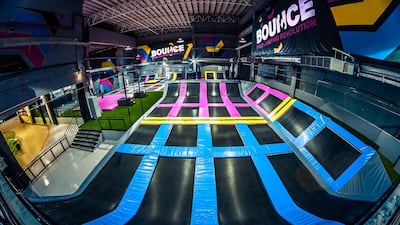 Riyadh's women's-only park has 80 interconnecting trampolines. Courtesy Bounce Middle East