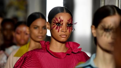 Models walk the runway during the Valentino spring/summer 2019 show, as part of Paris Fashion Week 2019. Getty Images