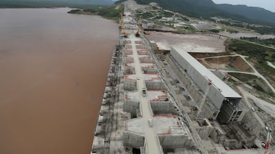 Ethiopia's Grand Renaissance Dam undergoes construction work in Guba Woreda, Benishangul Gumuz Region on September 26, 2019. Reuters