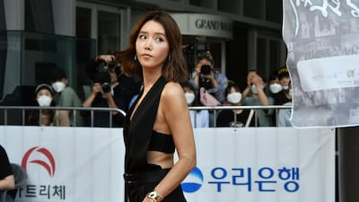 Actress Chae Jung-an arrives on the red carpet of the 56th annual Daejong Film Awards. AFP