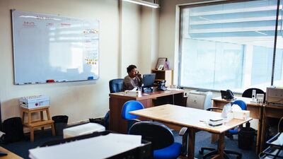 Mita Srinivasan, owner of a public relations company in Dubai, says the largest expense on her balance sheet is office rent and she would be happy working with just half the space. Anna Nielsen for the National