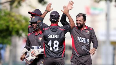 The UAE cricket team was last in competitive action in February and it is still unclear when their next match will be due to the ongoing coronavirus pandemic. Pawan Singh / The National
