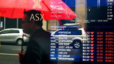 Australian equities meanwhile lost as much as $60 billion in value on Monday, weighed down by a crash in Chinese stocks. Dan Himbrechts / EPA