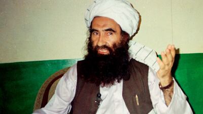 Jalaluddin Haqqani, founder of the militant group the Haqqani network, speaks during an interview in Miram Shah, Pakistan. AP