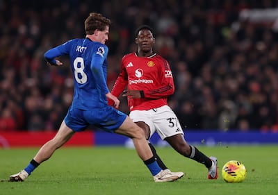 Kobbie Mainoo, right, has struggled for games at Manchester United this season. Getty Images