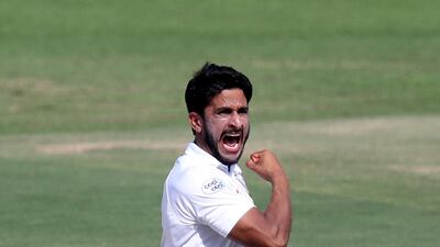 Hasan Ali picked up nine wickets in the match as Pakistan defeated Zimbabwe in the first Test. Chris Whiteoak / The National