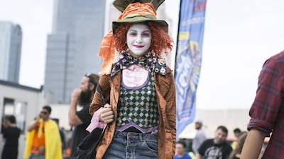 Ghalia dressed as the Mad Hatter.