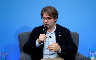 SKINS sportswear Chairman and anti-corruption campaigner Jaimie Fuller speaks at the Anti-Corruption Summit London 2016. AFP