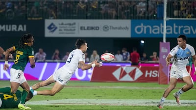 An Argentina player makes a pass.