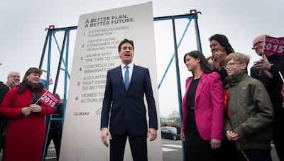 Ed Miliband as Labour leader jumped the gun with his 'Edstone'. PA