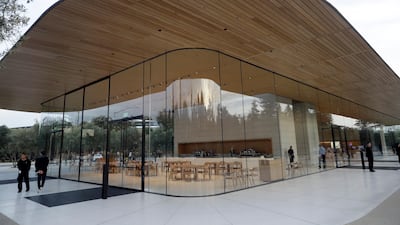 An exterior view of Apple's new visitor centre. Marcio Jose Sanchez / AP Photo