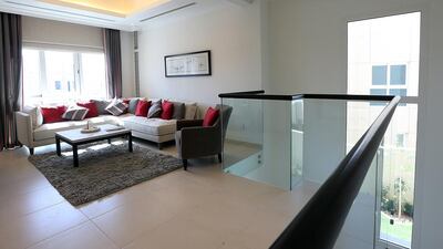 The sitting area in the first floor in a four-bedroom villa. Satish Kumar / The National