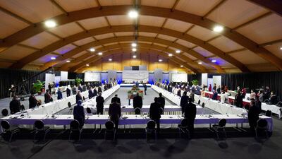 Overview of the first day of the Libyan Political Dialogue Forum at an undisclosed location, Switzerland. Violaine Martin/UN Photo/Handout via Reuters
