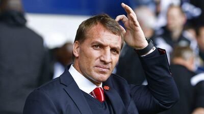 Liverpool manager Brendan Rodgers observes his side during a scoreless draw with West Brom in the Premier League on Saturday. Darren Staples / Reuters / April 25, 2015