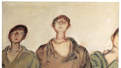 Marwan Kassab-Bachi's 'Three Palestinian Boys', 1970. Barjeel Art Foundation