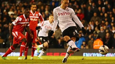 Dimitar Berbatov scores from the penalty spot for Fulham against Queens Park Rangers.
