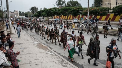Pro-TPLF rebels in Mekelle, capital of the Tigray region, Ethiopia. AFP