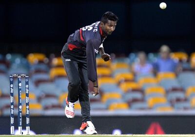 Krishnachandran Karate in action with the ball but his most memorable moment was with the bat against Ireland. Getty