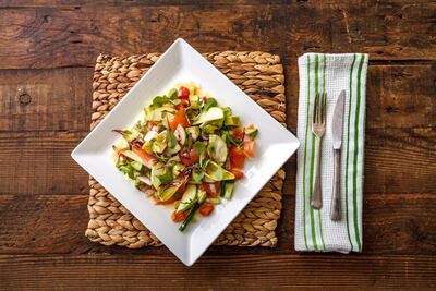 Smoked salmon, pink grapefruit and avocado salad, with two types of dressing. Courtesy Gary Rhodes