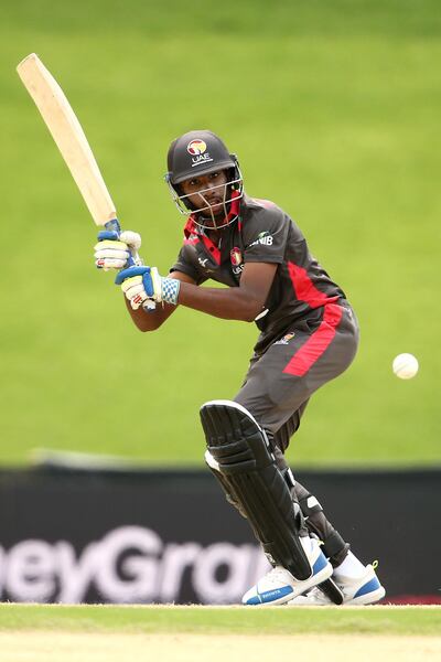 Vriitya Aravind of UAE bats during the U19 Cricket World Cup Group D match between UAE and Canada on January 18, 2020 in Bloemfontein. Getty