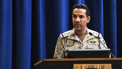 Spokesman Col Turki Al Malki said the coalition killed 41 terrorist elements in Maran, Saada province - including eight Hezbollah fighters. Fayez Nureldine / AFP