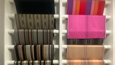 Fabric colour palettes and designs at Kutnia are inspired by the traditional architecture and spice markets of the city of Gaziantep. Lizzie Porter / The National