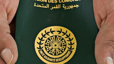 A Comoros Island passport. Jeff Topping / The National