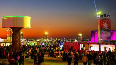 The first day of the MDL Beast festival in Riyadh, Saudi Arabia. The 3-day festival includes Internationally acclaimed DJ acts such as David Guetta and Steve Aioki. Courtesy MDL Beast